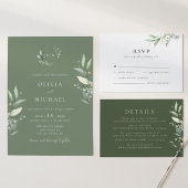 Greenery Botanical Wedding Details Enclosure Card Informatiekaartje