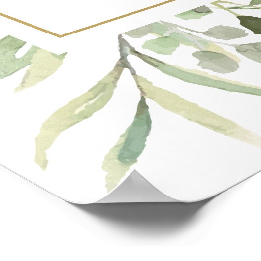 Greenery Botanical Wedding Welcome Sign Poster (Hoek)