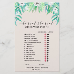 Greenery Botanical Wreate "Hij zei dat ze zei: Gam Flyer