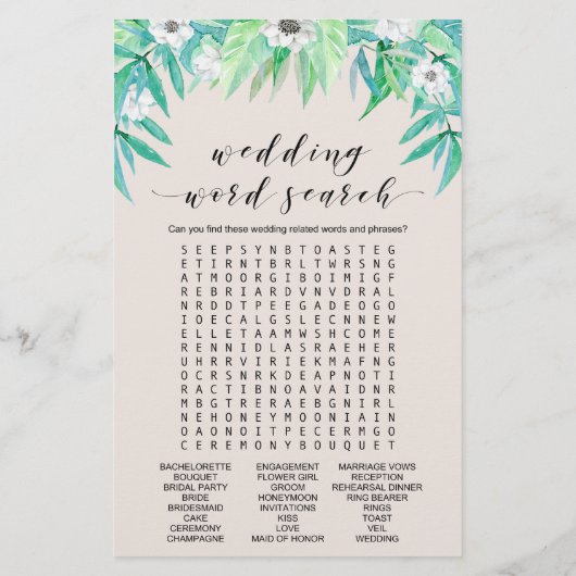 Greenery Botanical Wreate "Hij zei dat ze zei: Gam Flyer (Achterkant)