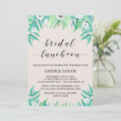 Greenery Botanical Wreath & Flower Bridal Luncheon Kaart (Staand voorkant)