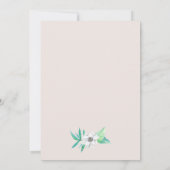 Greenery Botanical Wreath & Flower Bridal Luncheon Kaart (Achterkant)