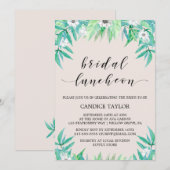 Greenery Botanical Wreath & Flower Bridal Luncheon Kaart (Voorkant / Achterkant)