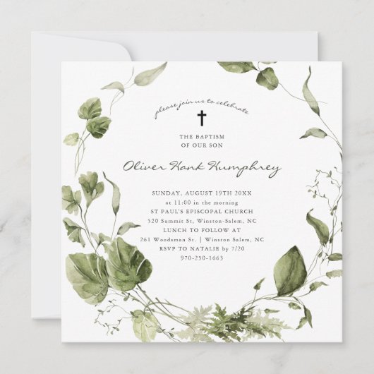 Greenery | Botanische baptisme in de lente Kaart (Voorkant)