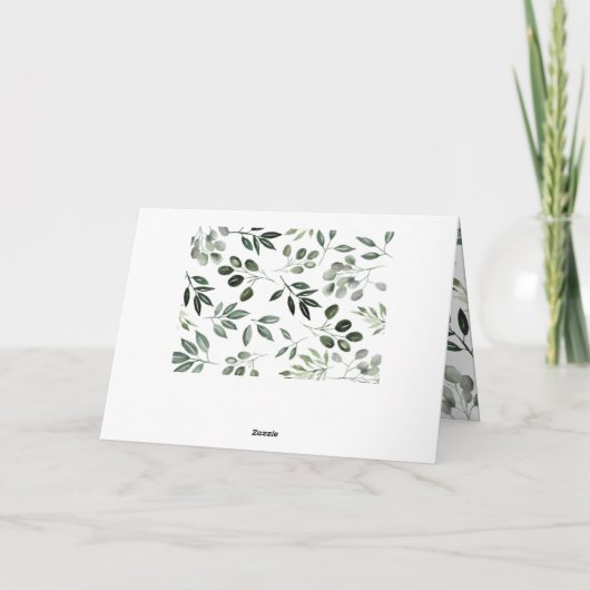 Greenery Bouquet botanical foliage border, Kaart (Achterkant)