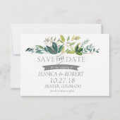 Greenery Bouquet redt de Date Kaart (Voorkant)