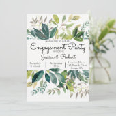 Greenery Bouquet verlovingsfeest uitnodiging (Staand voorkant)