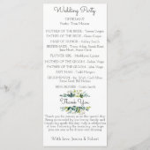 Greenery Bouquet Wedding Program Programmakaart (Achterkant)