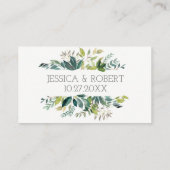 Greenery Bouquet Wedding Website Details Kaart (Achterkant)