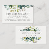 Greenery Bouquet Wedding Website Details Kaart (Voorkant / Achterkant)