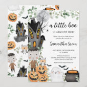 Greenery Boy A Little Boo Baby shower Kaart (Voorkant / Achterkant)