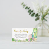 Greenery Boy Dinosaur Baby shower Boeken voor Baby Informatiekaartje (Staand voorkant)