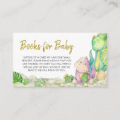 Greenery Boy Dinosaur Baby shower Boeken voor Baby Informatiekaartje (Voorkant)