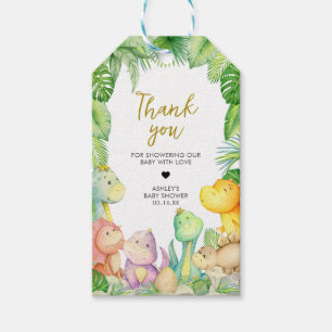 Greenery Boy Dinosaur Baby shower Favor Tags Cadeaulabel