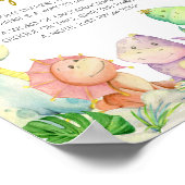 Greenery Boy Dinosaurus Baby Late Night Luiers Poster (Hoek)