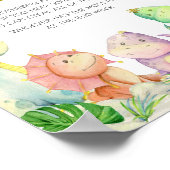 Greenery Boy Dinosaurus Baby shower Zeg geen Baby Poster (Hoek)