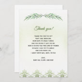Greenery Branch Baby shower Hartelijk dank Bedankkaart (Voorkant / Achterkant)