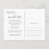 Greenery Branch Wedding Photo Save the Date Cream Aankondigingskaart (Achterkant)