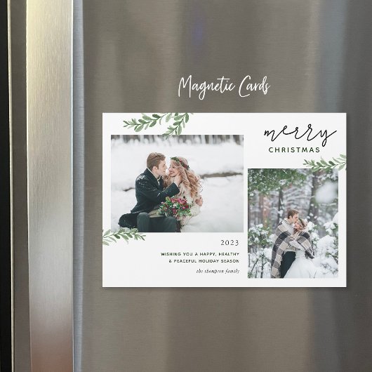 Greenery Branches 2 Foto Magnetic kerstKaart