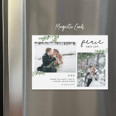 Greenery Branches 2 Photo Magnetic Holiday Kaart