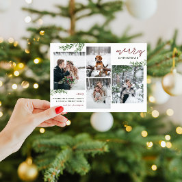 Greenery Branches 4 Foto Collage Feestdagenkaart