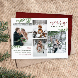 Greenery Branches 4 Foto Collage Feestdagenkaart