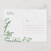 Greenery Branches en Leaves Aankondigingskaart (Achterkant)