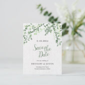Greenery Branches en Leaves Aankondigingskaart (Staand voorkant)