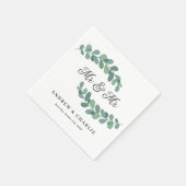 Greenery Branches Mr & Mr Gay Wedding Servet (Hoek)