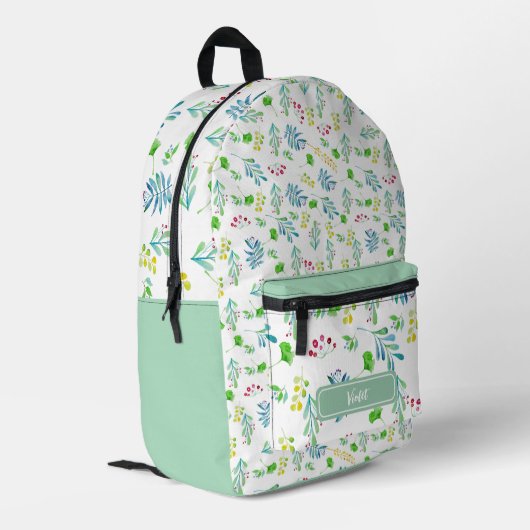 Greenery Breeze Custom Print Cut Naaizak Bedrukte Rugzak (Achterkant Hoek Links)