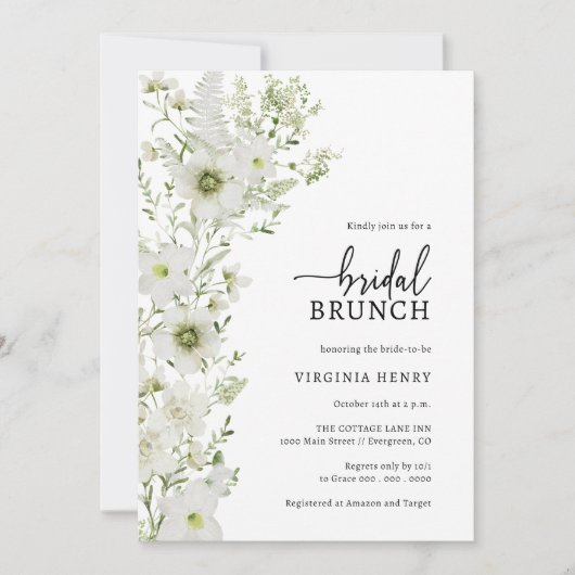 Greenery Bridal Brunch Invitation Kaart (Voorkant)