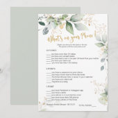 Greenery Bridal Game Wat is er op je Kaart? Advieskaart (Voorkant / Achterkant)