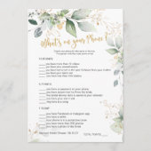 Greenery Bridal Game Wat is er op je Kaart? Advieskaart (Voorkant)