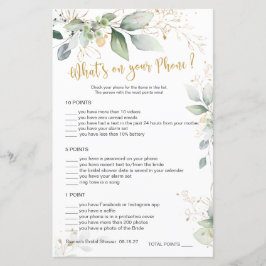 Greenery Bridal Game Wat is er op je telefoon?