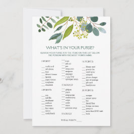 Greenery Bridal Purse game/Wedding Scramble Kaart