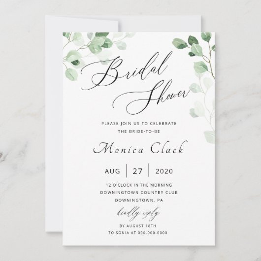 Greenery Bridal Shower Kaart (Voorkant)