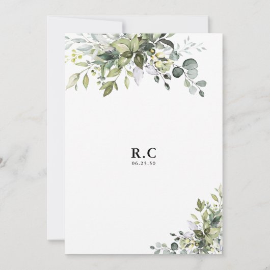 Greenery Bridal Shower Kaart (Achterkant)