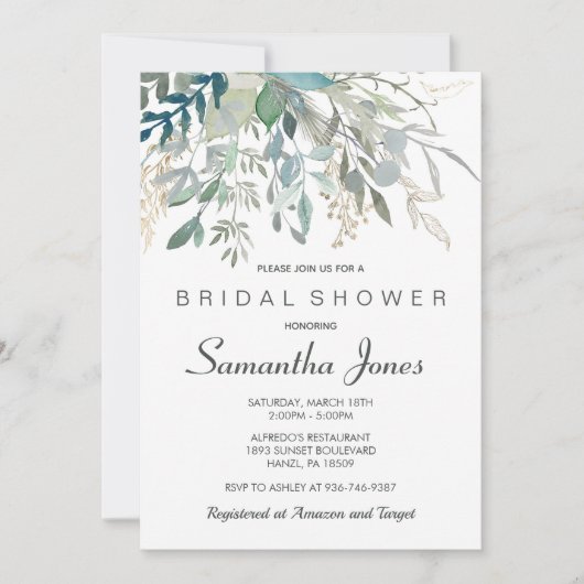 Greenery Bridal Shower Kaart (Voorkant)