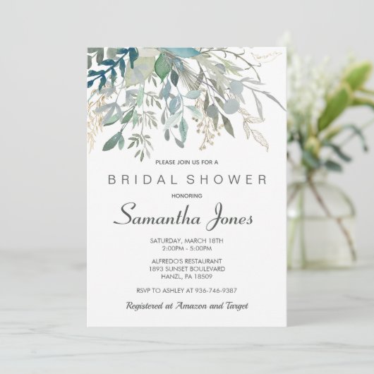 Greenery Bridal Shower Kaart (Staand voorkant)