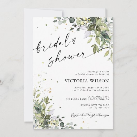 Greenery Bridal Shower Kaart (Voorkant)