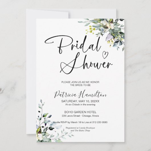 Greenery Bridal Shower Kaart (Voorkant)