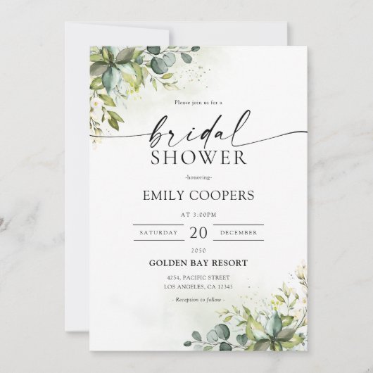 Greenery Bridal Shower Kaart (Voorkant)