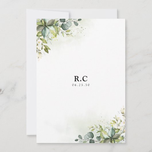 Greenery Bridal Shower Kaart (Achterkant)