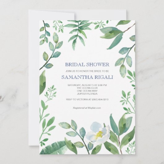 Greenery Bridal Shower Kaart (Voorkant)