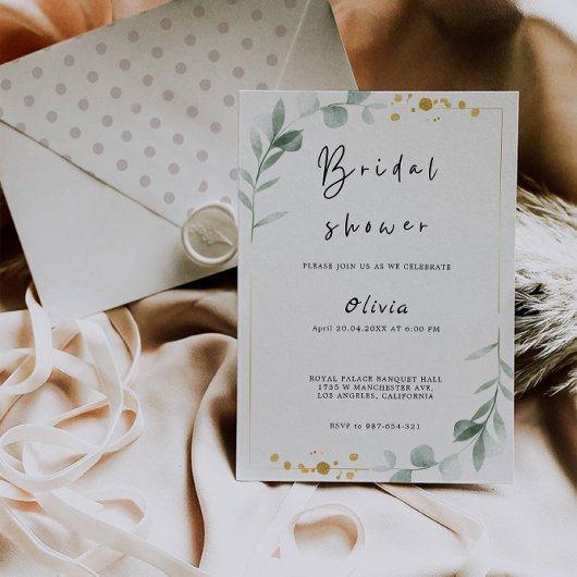 Greenery Bridal Shower Kaart