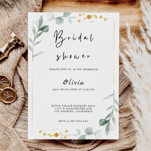 Greenery Bridal Shower Kaart