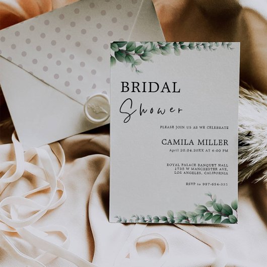 Greenery Bridal Shower Kaart