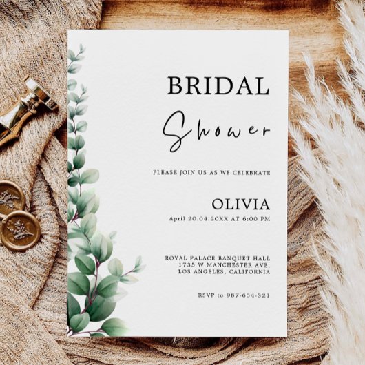 Greenery Bridal Shower Kaart