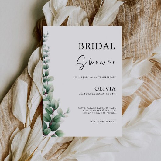 Greenery Bridal Shower Kaart