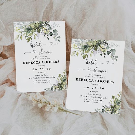 Greenery Bridal Shower Kaart